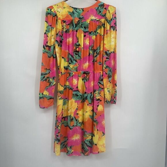 Jen‘s Pirate Booty Multicolor Elastic Waist Fire Floral Mini Dress Medium - Picture 7 of 9